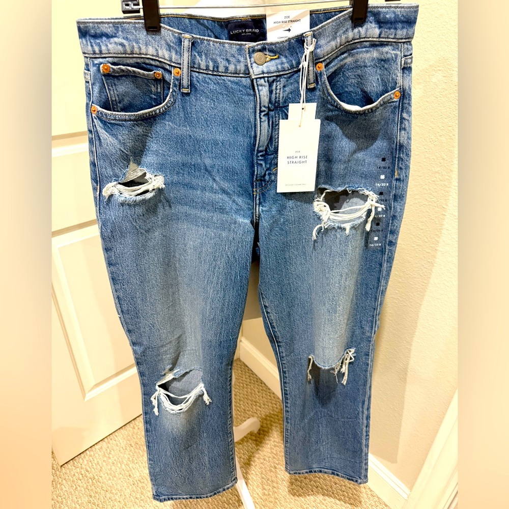 Lucky Brand Zoe High Rise Straight, 14/32, NWT